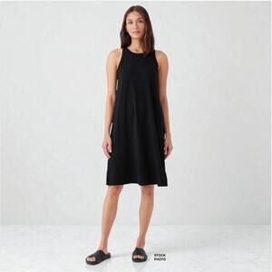 Eileen Fisher Black Sleeveless Tank Dress Petite PP Minimalist Knee Length